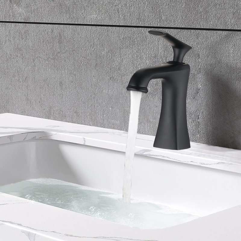 Robinet de salle de bain monocommande et monocorps, Noir mat