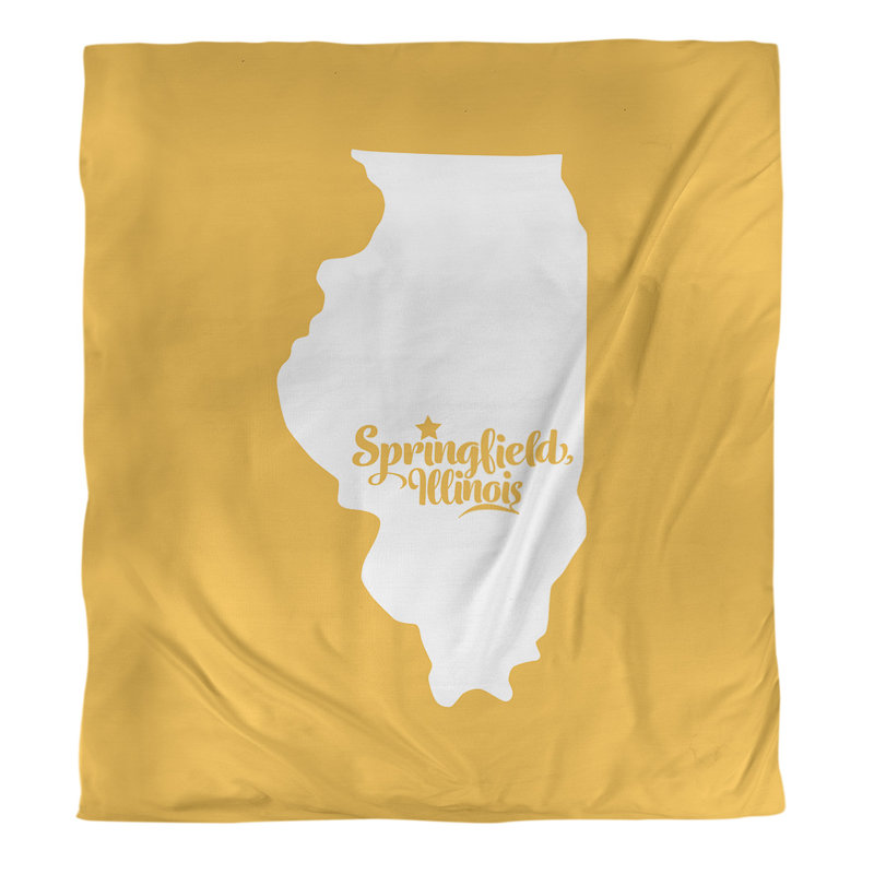 Housse de couette simple springfield illinois, Housse de couette pour grand lit, Jaune, Polyester brossé