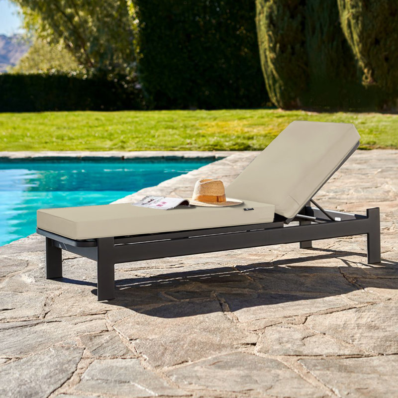 Chaise Lounge Cushions Outdoor 72 x 21 x3 Inch Waterproof & 3-Year Fade Resistant Outdoor Lounge Chair Cushions with Removable Cover for Patio Pool Lounge Chairs