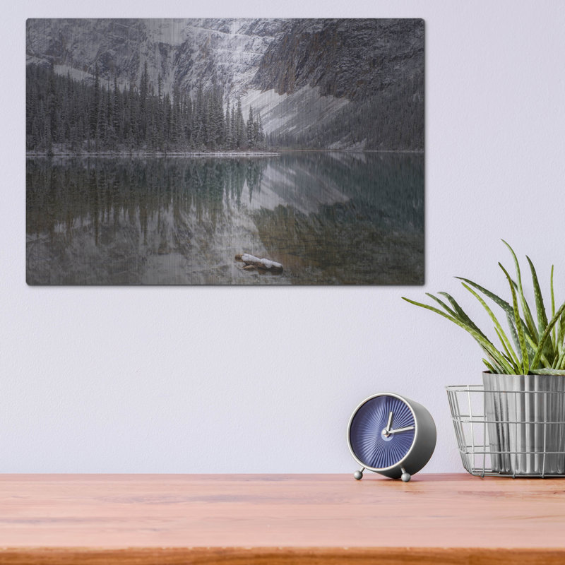 «Cavell Lake 1» par Joe Reimer, art mural en métal, H 12 po x l 16 po