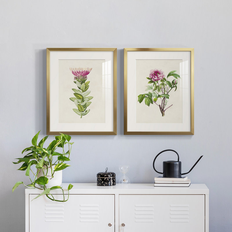 «Pretty Pink Botanicals IV», reproduction encadrée de qualité supérieure, prête à être accrochée