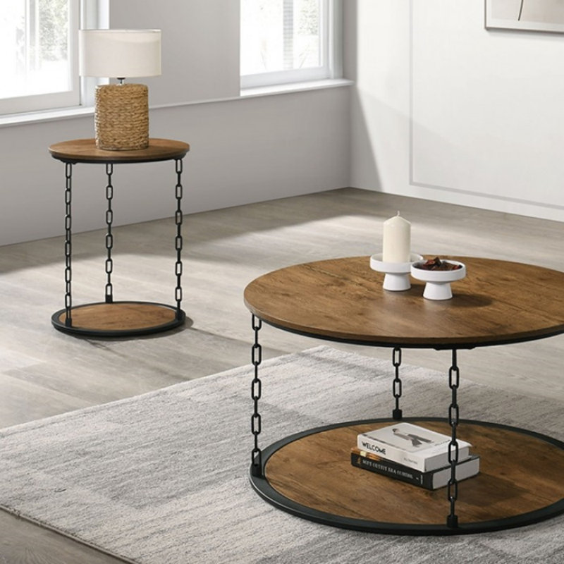Ensemble de 3 tables basses Kye, Naturel