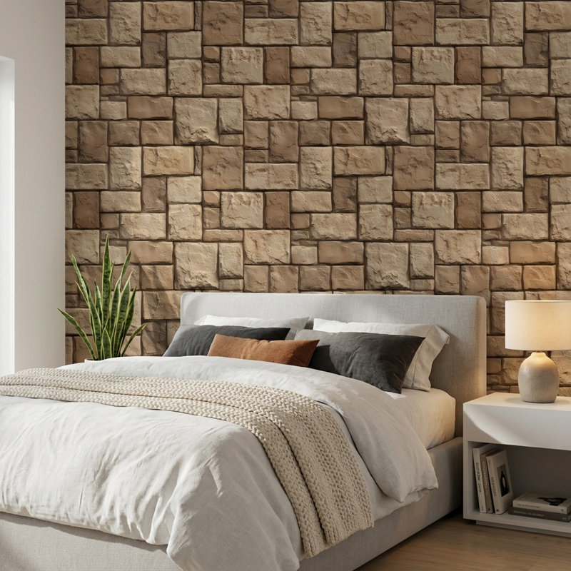 Papier peint mural en pierre Brick, Peler et coller