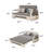 Nathanjames 50'' gray cotton and linen expandable sofa bed with storage function