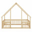 Élégant lit de plancher à thème maison avec garde-corps et clôture-62078720