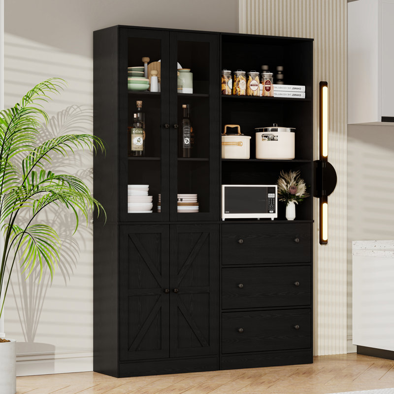 Ensemble d'armoires de rangement 70 po H 70,9 po, Noir