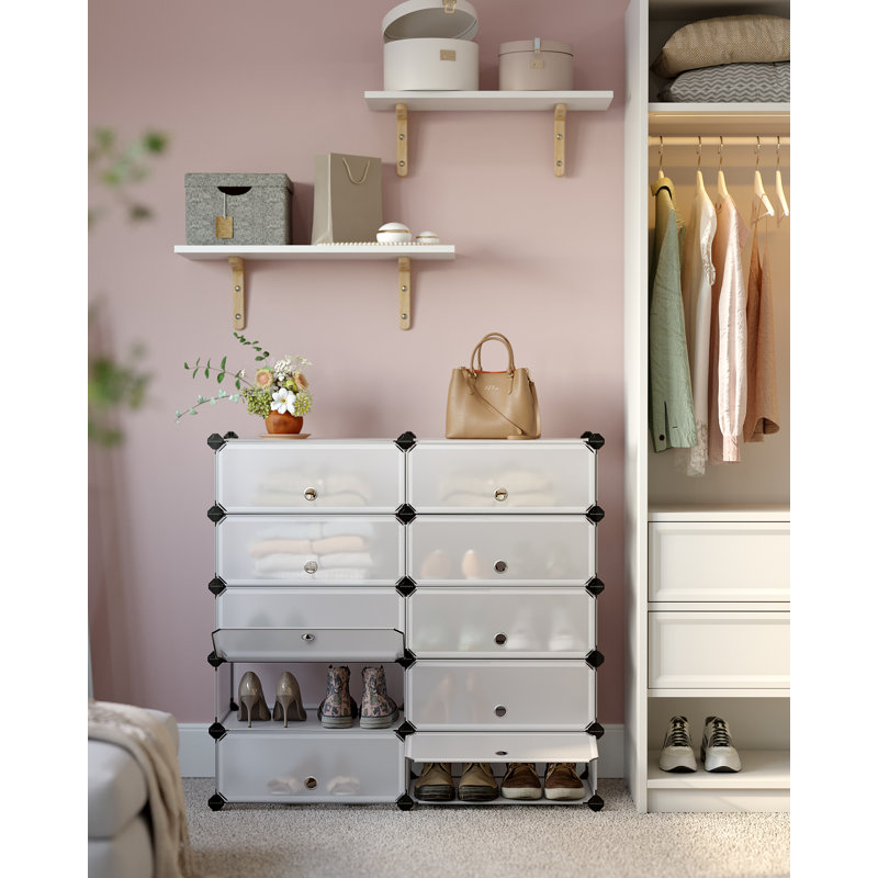 20 Pair Stackable Shoe Storage Box (Set of 10)