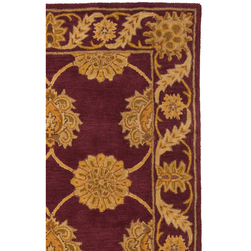 Tapis oriental en laine touffeté à la main Balthrop, Rectangle 7 pi 6 po x 9 pi 6 po