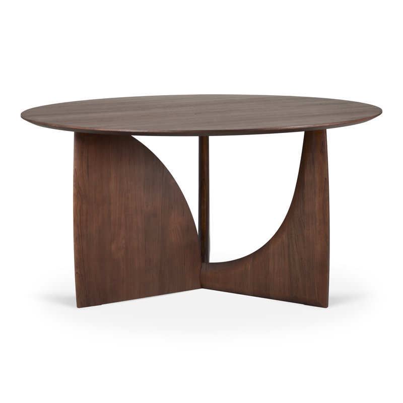 Geometric Round Solid Wood Dining Table