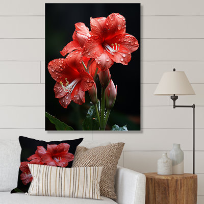 «Pink Lily Flower Elegance I», art mural lys