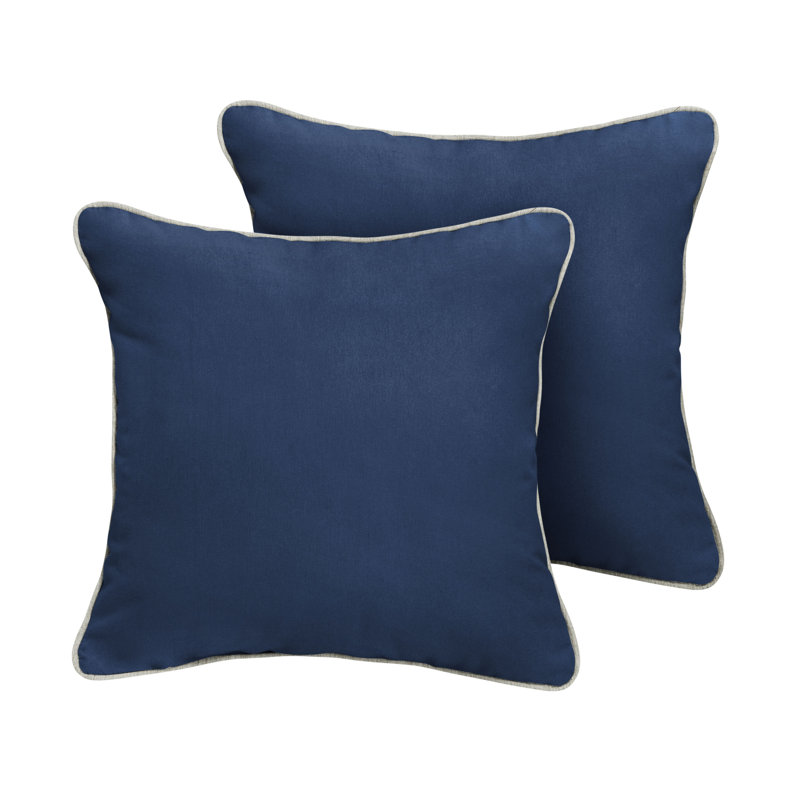 Housse et insert de coussin décoratif intérieur / extérieur Estrada Sunbrella, 22 po x 22 po, Marine