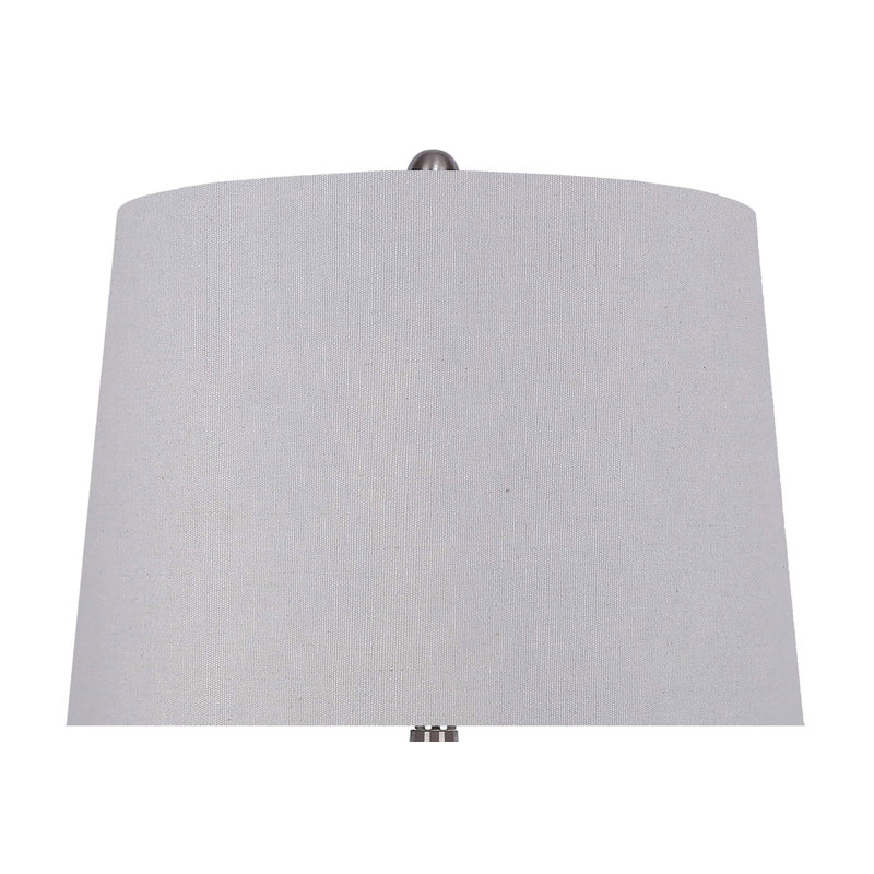Mcmunn Metal Table Lamp, White, Brushed Nickel