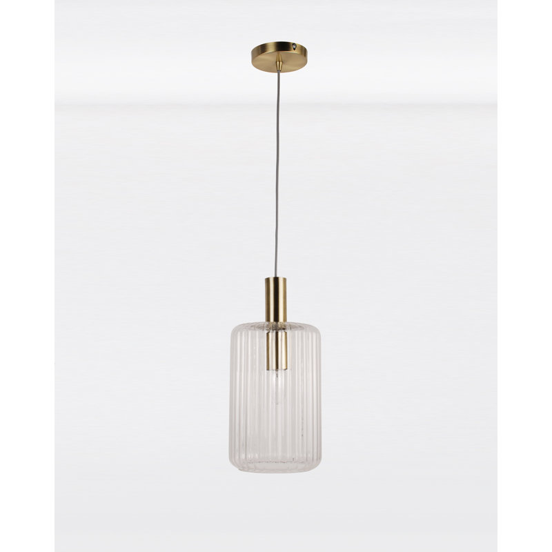 Colberg 1 - Light Cylinder Pendant, Fluted Glass/Satin Brass