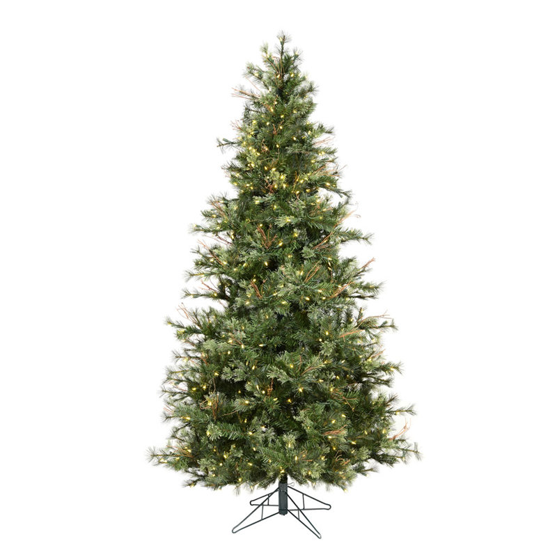 Galarza Lighted Artificial Pine Christmas Tree, 6.5' H x 53" W