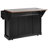 Farmhouse Kitchen Island with Storage, Sliding Barn Door & Metal Grid Side Door-120315528