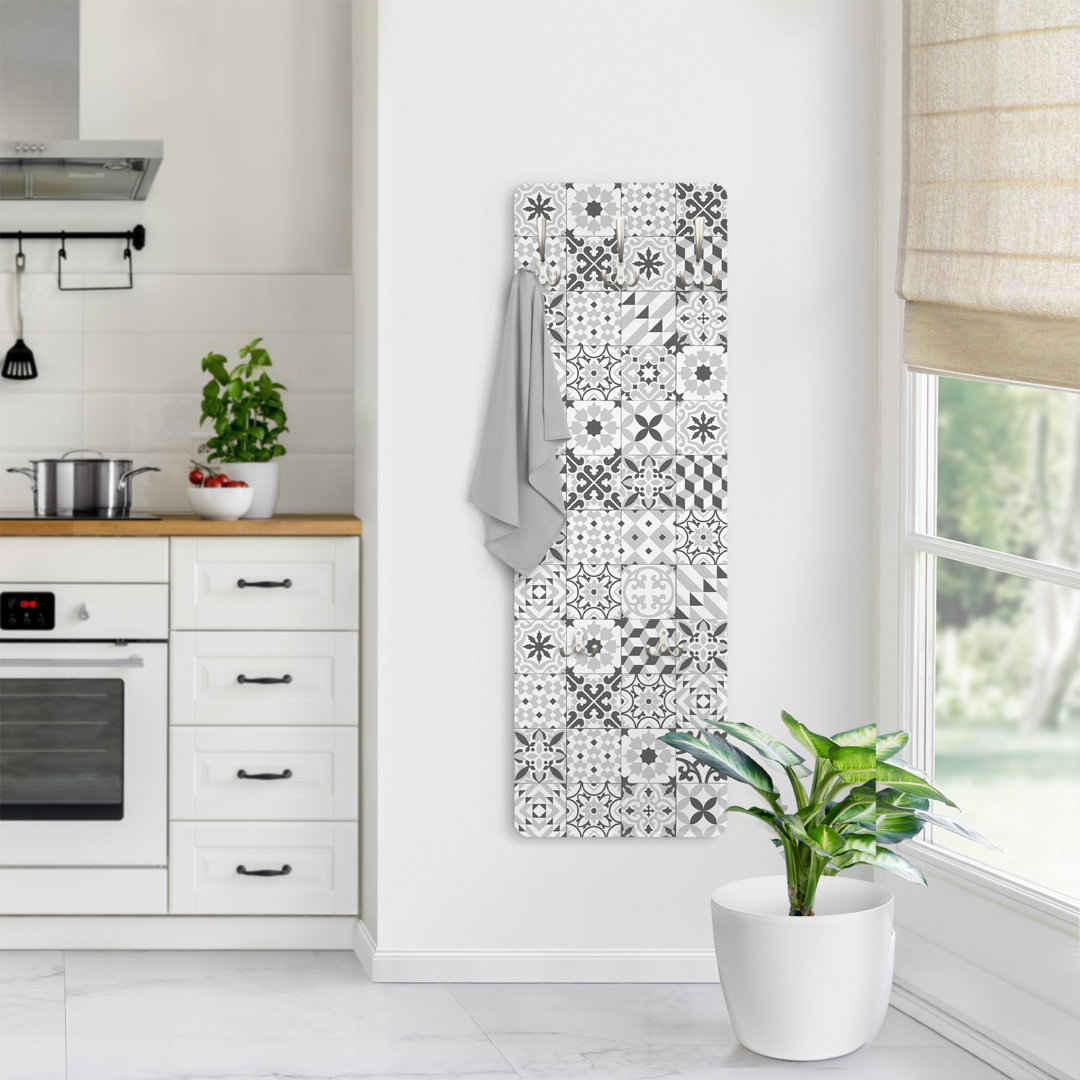 Geometric Tile Mix Wall Mounted Coat Rack