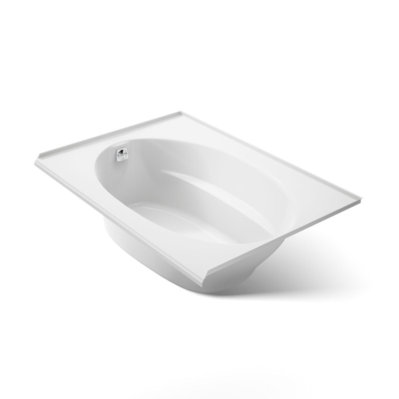 60" x 42" Drop In Soaking Bathtub, White, Left