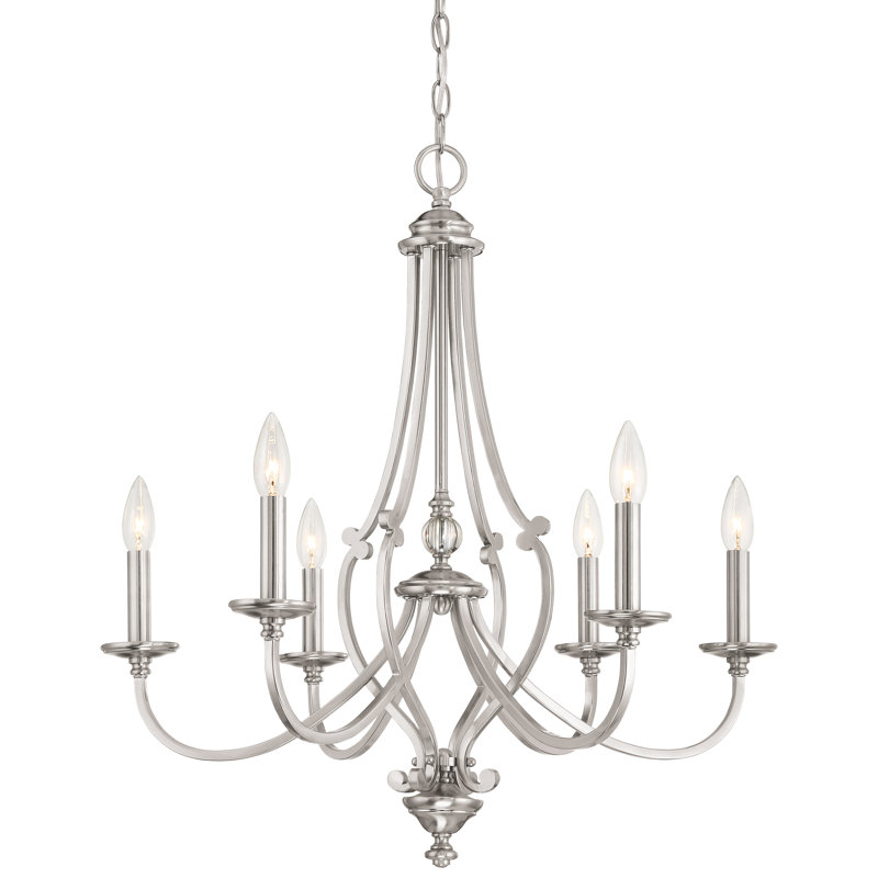 Darby Home Co Audane Brushed Nickel With Clear Chandelier