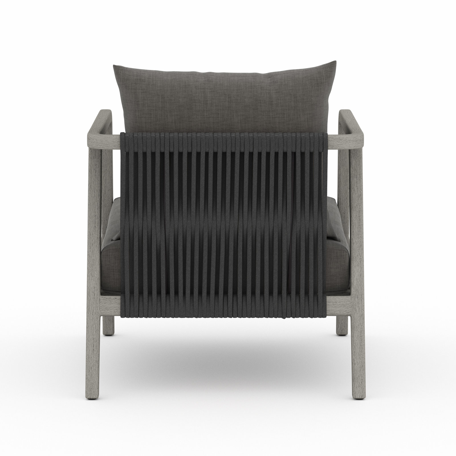Layne Teak Outdoor Lounge Chair, Charcoal, Gray