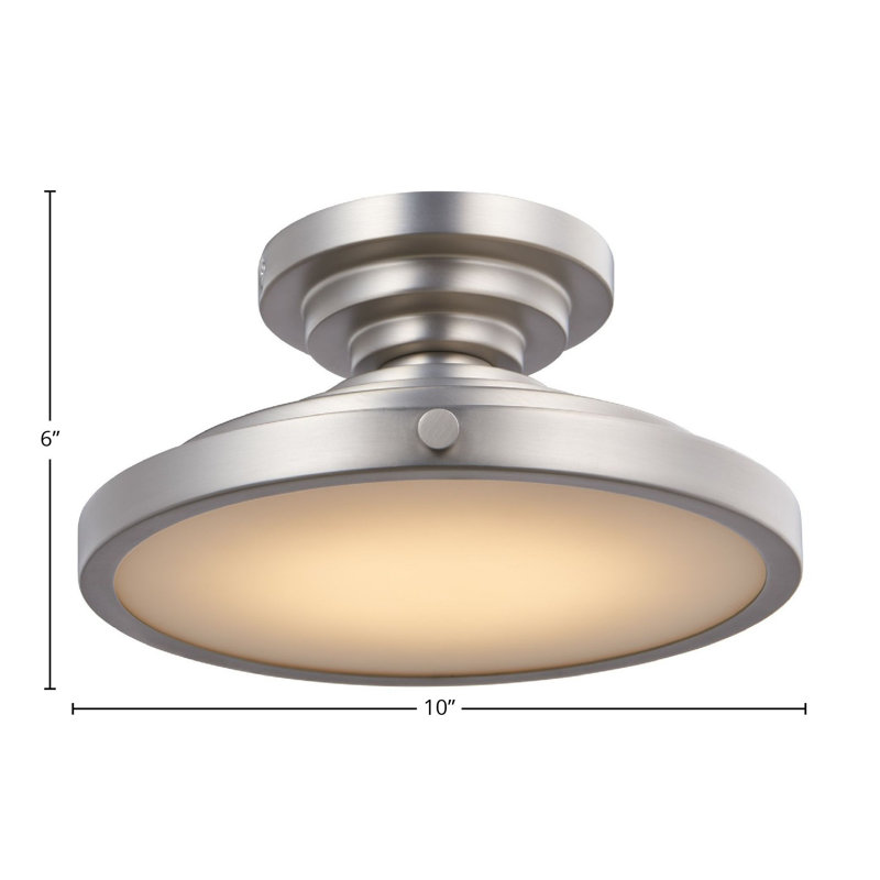 Plafonnier encastré en nickel satiné Pasco 1 LT Pasos