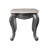 Handson Transitional Rectangular End Table with Natural Marble Top in Platinum