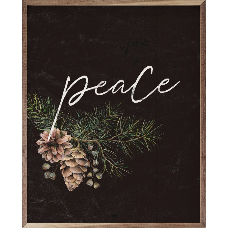 Pinecone Peace Branch - noir, H 30 po x l 24 po