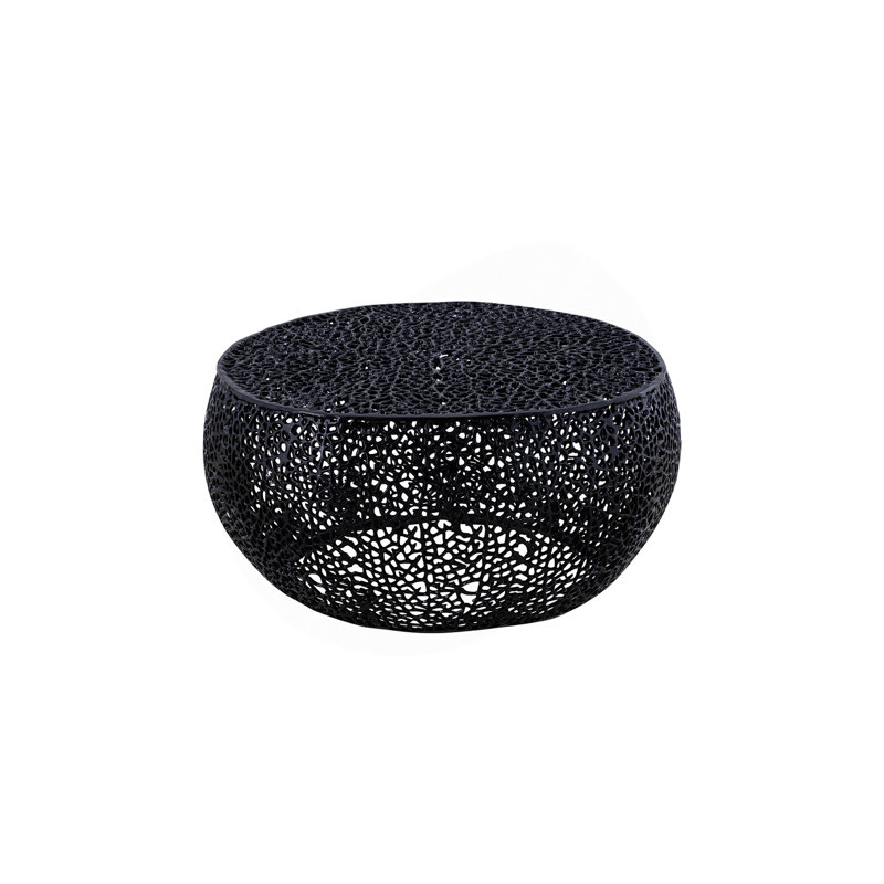 Round Coffee Table In Black, Black