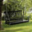 Hanging Porch Swing Chair Of , 2 Black Garden With 440Lbs Capacity, Slatted For Fresh Air Time Backyard Relaxing