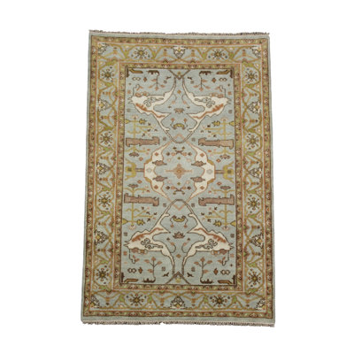 Tapis 5x8 turquoise Oushak