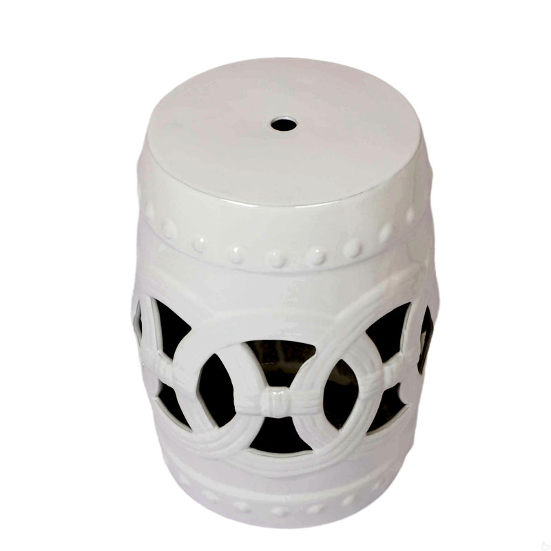 Ceramic Drum Stool - Accent Garden Stool