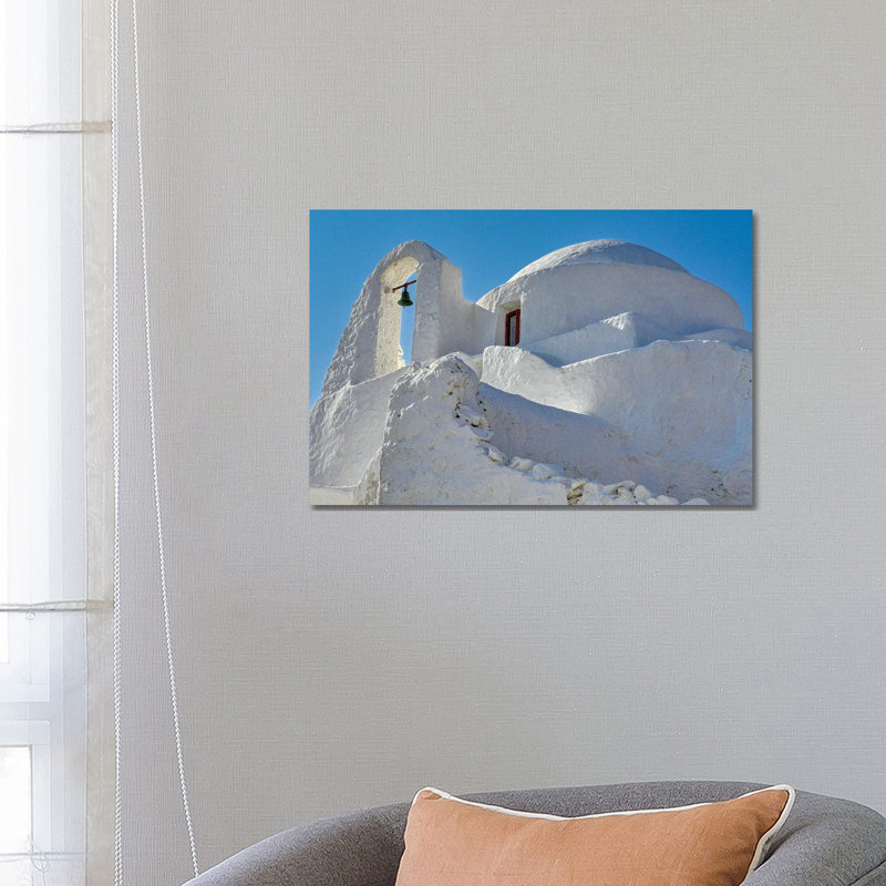 Greek Orthodox Church Of Panagia Paraportiani Bell by Zoe Schumacher - Wrapped Canvas Print