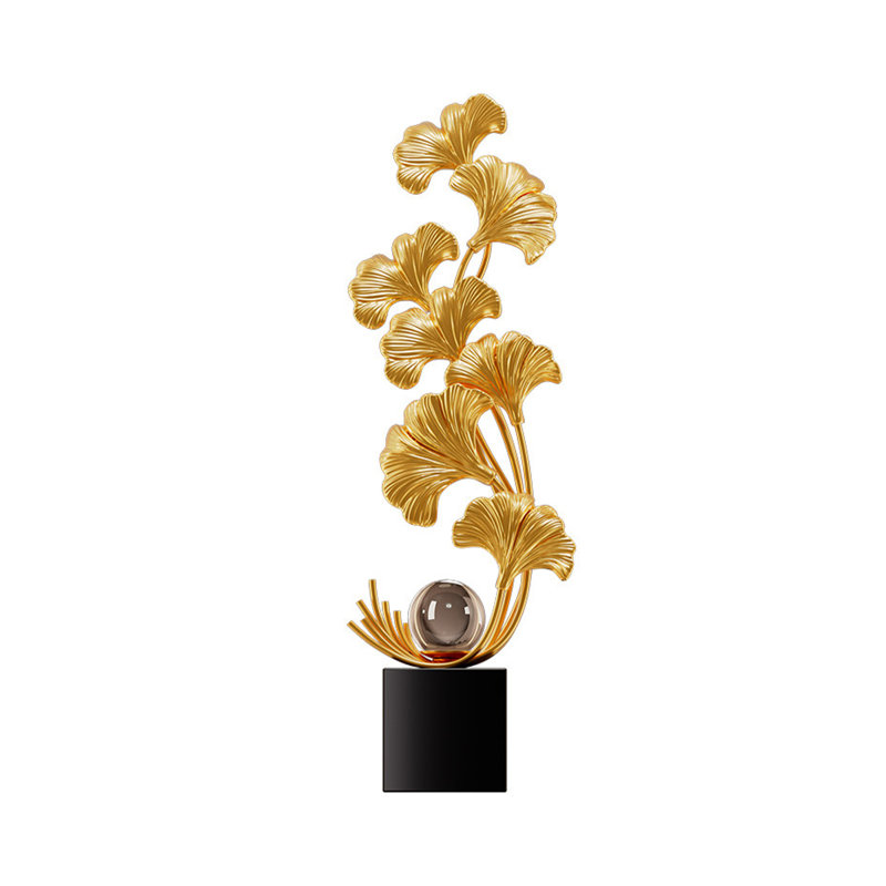 Décoration de luxe luxueuse et haut de gamme en résine ginkgo