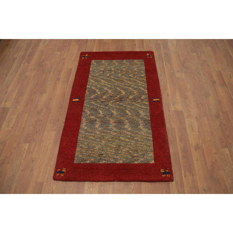 Handmade Wool Gabbeh Style Oriental Rug 2x4