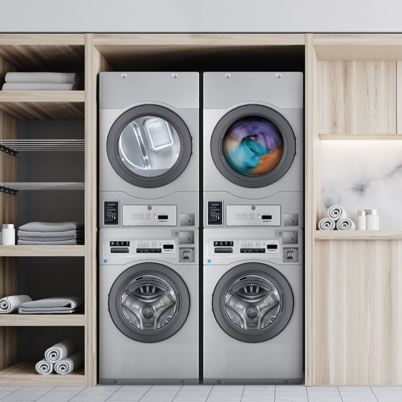 Crossover 2.0 Coin-Operated Washer and Dryer Stack, Electric