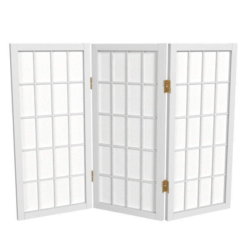 Paravent court Alex H 26,5 po, 3 panneaux, Blanc