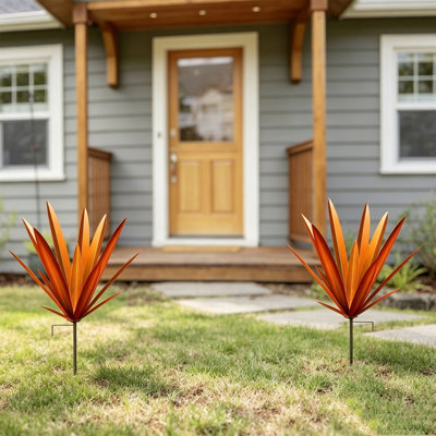 Décoration d'extérieur rustique en métal agave, sans apparence de base, pour patio de jardin