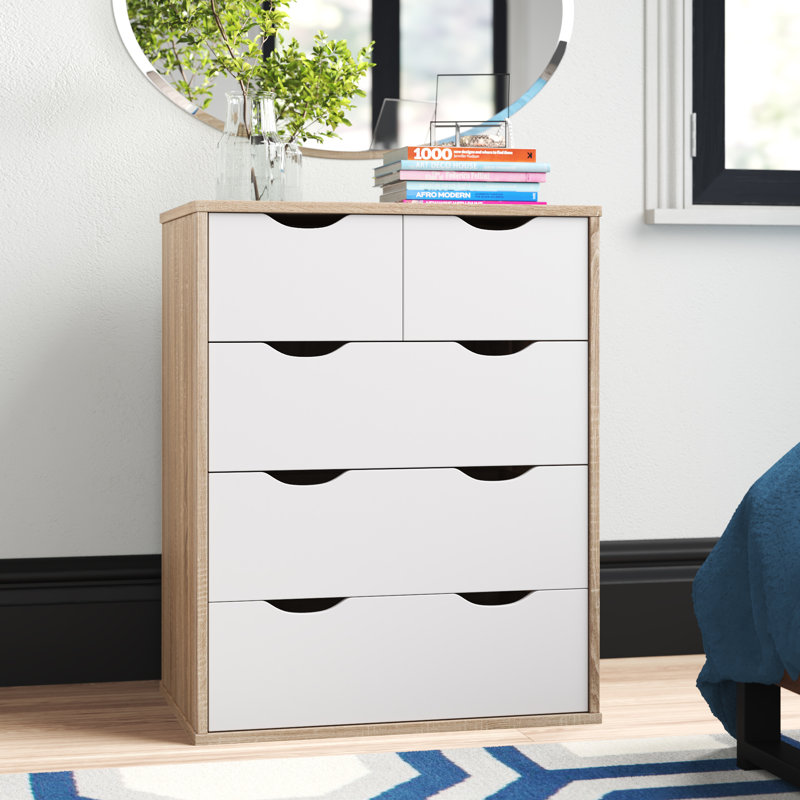 Bohl 5 - Drawer Chest of Drawers, Oak/White