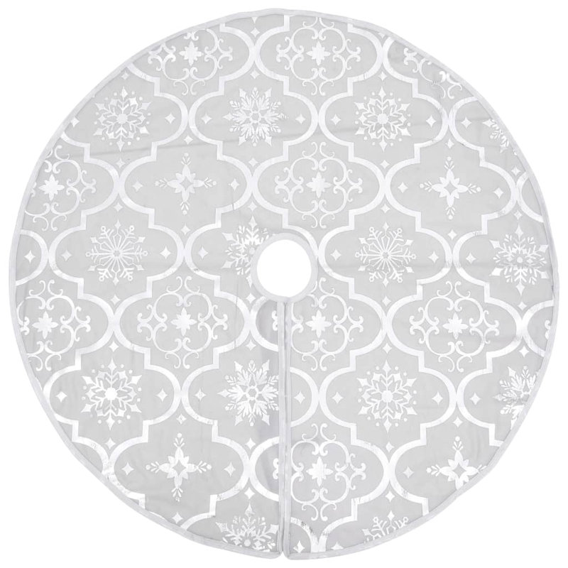 Kimber Luxury Christmas Tree Skirt with Sock, 122 cm, White