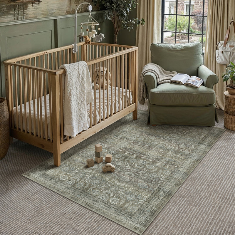 Tapis décoratif rétro Riva, Brun, Rectangle 3'4" x 5'