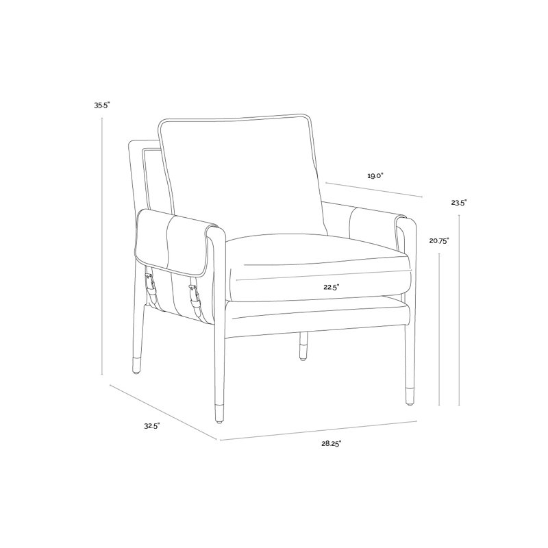 Mauti Armchair - Distressed Brown, Black