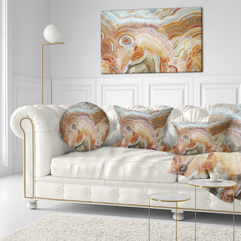Coussin lombaire à rayures abstraites et ovales sur agate