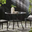 Table bistro de table en verre 1,00 po avec cadre en fer recouvert de gris, 41,26 po X 29,73 po, cadre lourd et plateau de table de 35,72 lb