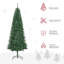 Sapin de Noël artificiel 7 'de haut non éclairé avec branches réalistes et 865 pointes, vert