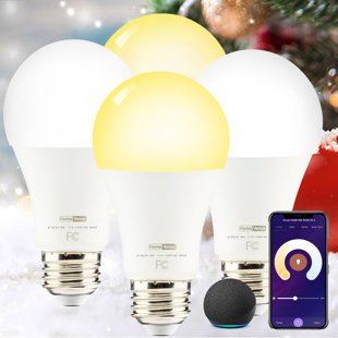 9 Watt A19 LED Smart, Dimmable Light Bulb, Tunable White E26Medium Standard Base (Set of 4)