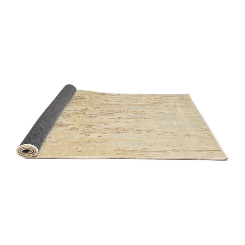 Tapis beige contemporain, Rond 8 pi