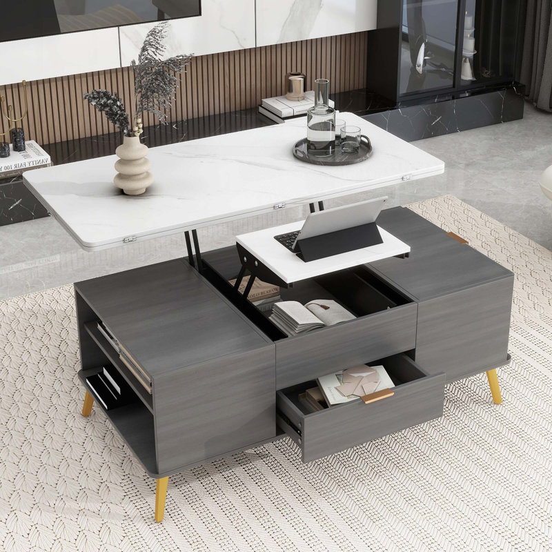Lift Top Coffee Table Multi Functional Table with Drawers