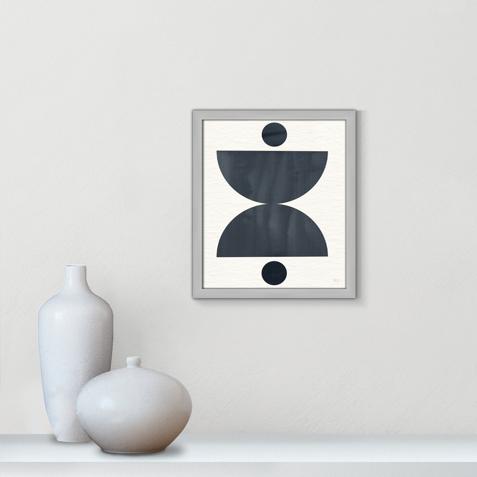 Eclipse II Print by Susan Jill, Matte Silver Framed, 15" H x 13" W x 0.75" D