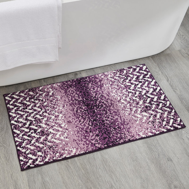 Tapis pour salle de bain avec envers antidérapant Annalia Collection, Mauve