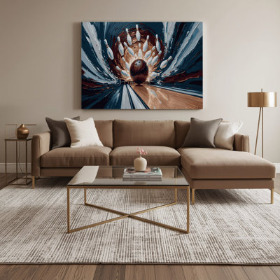 Sports Bowling Gray Canvas Wall Art