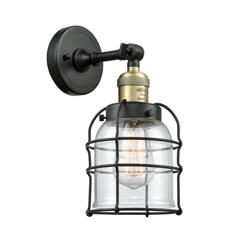 Decatur Armed Sconce, Black Antique Brass, Clear, 6 Watt Vinage LED Bulb